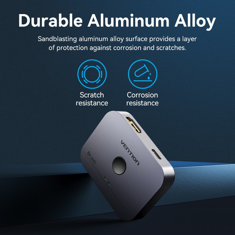 Vention HDMI Switch - AKPH0 - 2-Port 8K 2.1 Bi-Directional Metal — Buy in Cyprus with Fast Delivery