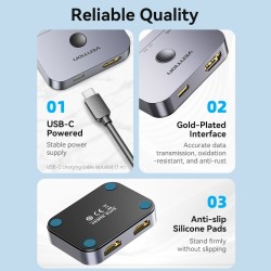 Vention HDMI Switch - AKPH0 - 2-Port 8K 2.1 Bi-Directional Metal — Buy in Cyprus with Fast Delivery