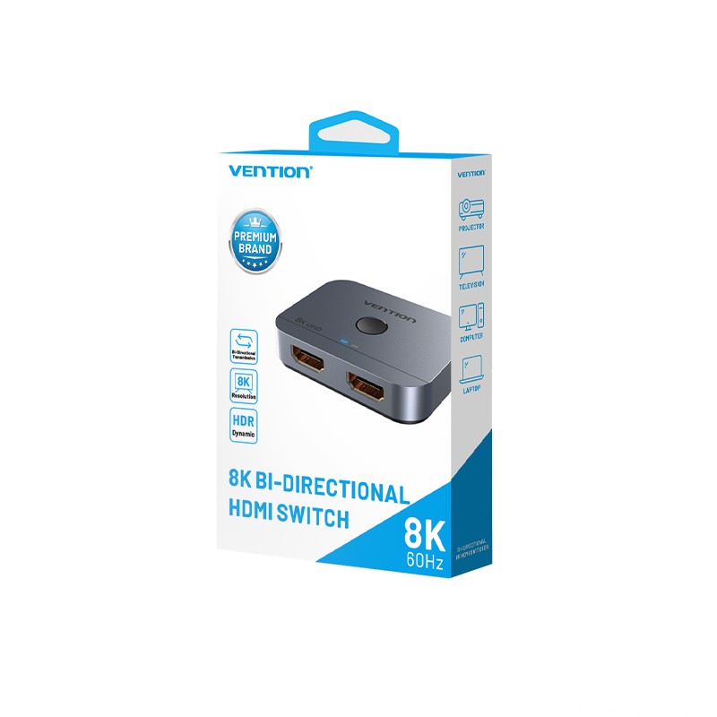 Vention HDMI Switch - AKPH0 - 2-Port 8K 2.1 Bi-Directional Metal — Buy in Cyprus with Fast Delivery