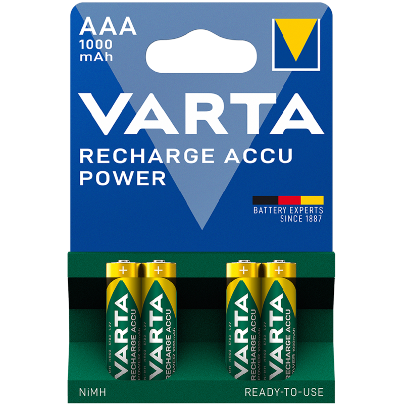 Varta Rechargeable AAA Batteries - 1000mah 4pcs — Buy in Cyprus with Fast Delivery