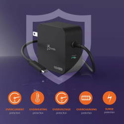 j5create Charger - JUP25102V - Wall Travel 102W GaN 2xUSB-C + USB-C Cable — Buy in Cyprus with Fast Delivery