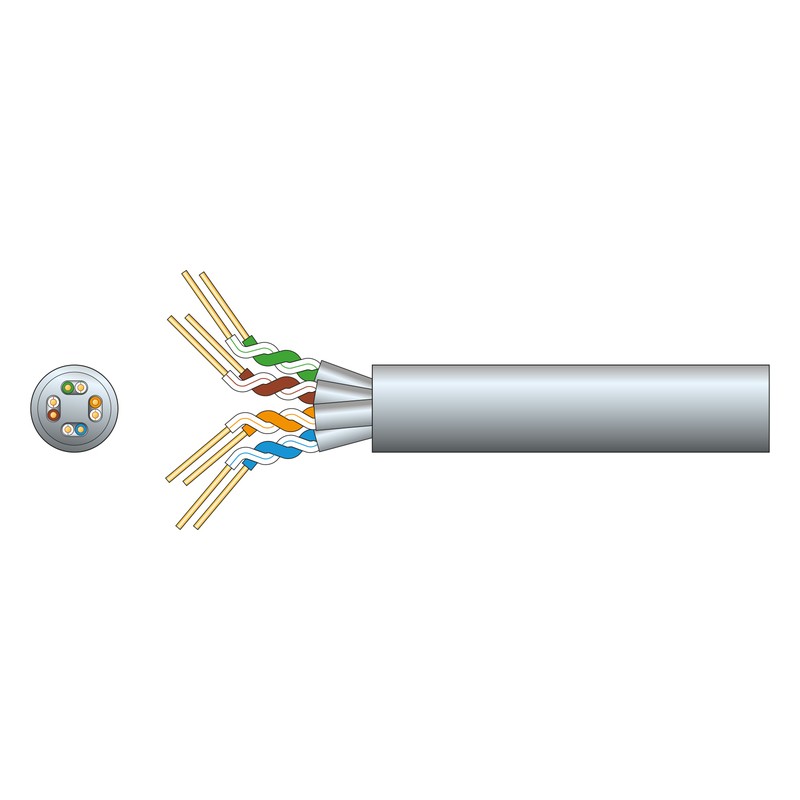 Mercury CAT6A FTP Indoor Network Cable OFC 305m Grey - 808.032UK - CAT6A, FTP, Indoor, OFC, 305m, Grey