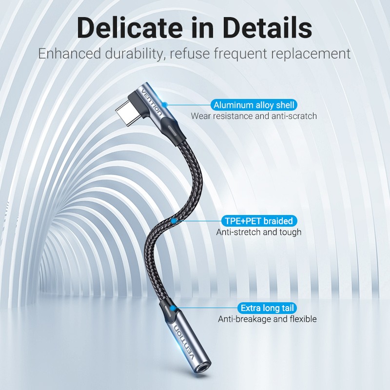 Vention Audio Converter - BGLHA - USB-C to 3.5mm Female RA Adaptor — Buy in Cyprus with Fast Delivery