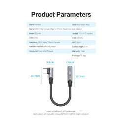 Vention Audio Converter - BGLHA - USB-C to 3.5mm Female RA Adaptor — Buy in Cyprus with Fast Delivery