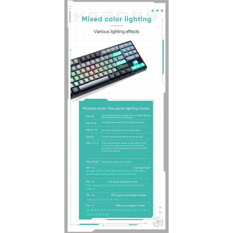 Thunderobot Black Mechanical Gaming Keyboard - KG3089 - 89 Red Switch Keys — Buy in Cyprus with Fast Delivery