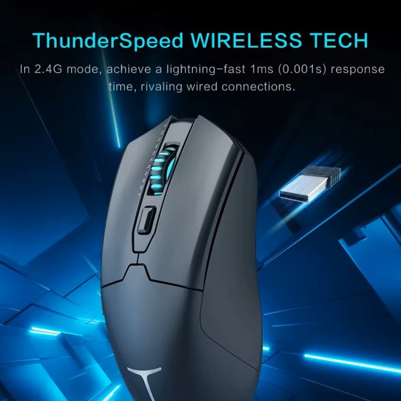 Thunderobot Wireless+BT Gaming Rechargeable Mouse - ML602 - Wireless+BT Gaming Rechargeable Mouse Black