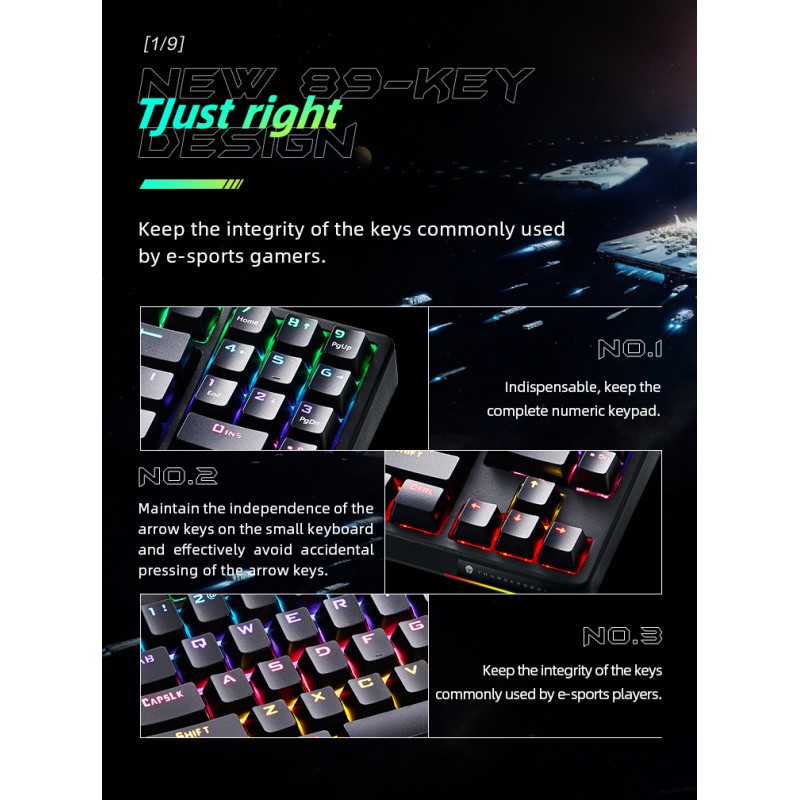 Thunderobot Mechanical Gaming Keyboard - KG3089R - Black 89 Red Switch Keys — Buy in Cyprus with Fast Delivery