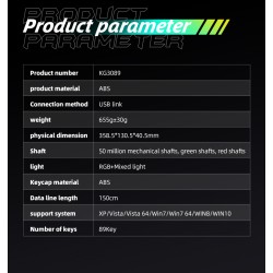 Thunderobot Mechanical Gaming Keyboard - KG3089R - Black 89 Red Switch Keys — Buy in Cyprus with Fast Delivery