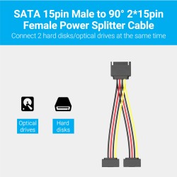 Vention IT Cable SATA 15P M to 2x15P F Power Splitter - KDBBB - 0.15m — Buy in Cyprus with Fast Delivery