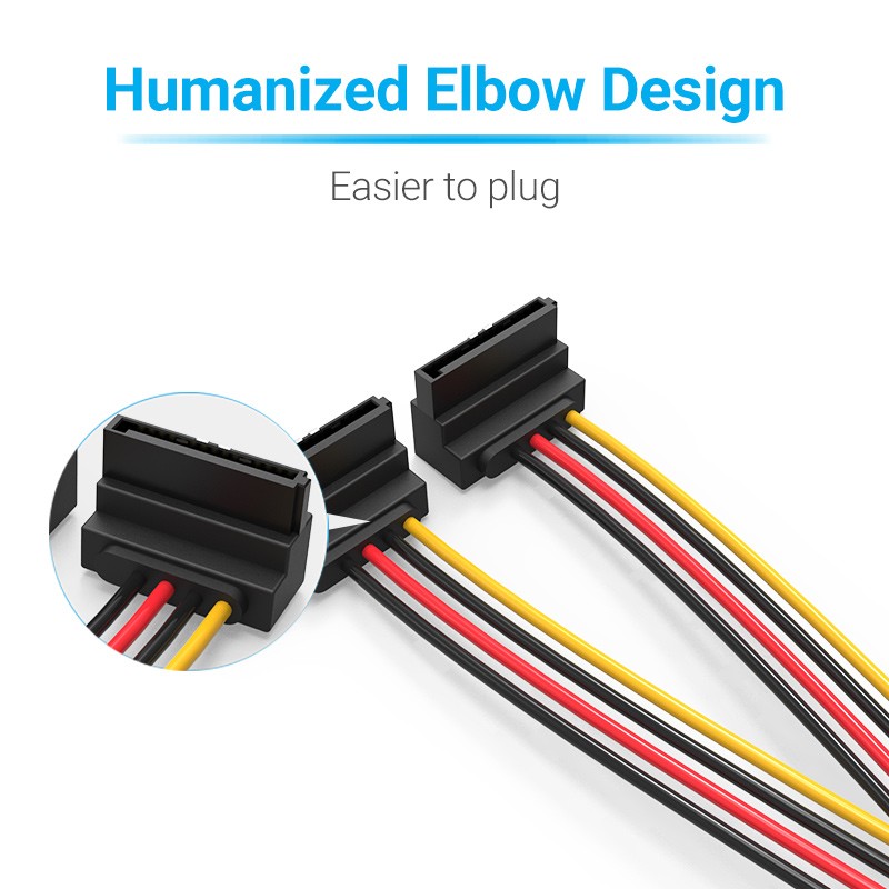 Vention IT Cable SATA 15P M to 2x15P F Power Splitter - KDBBB - 0.15m — Buy in Cyprus with Fast Delivery