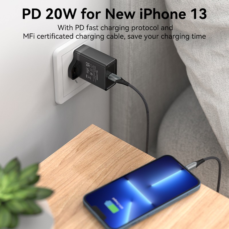 Vention Charger Wall - FADB0-UK - 20W 1xUSBC Black — Buy in Cyprus with Fast Delivery