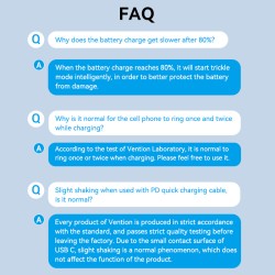 Vention Charger Wall - FADB0-UK - 20W 1xUSBC Black — Buy in Cyprus with Fast Delivery