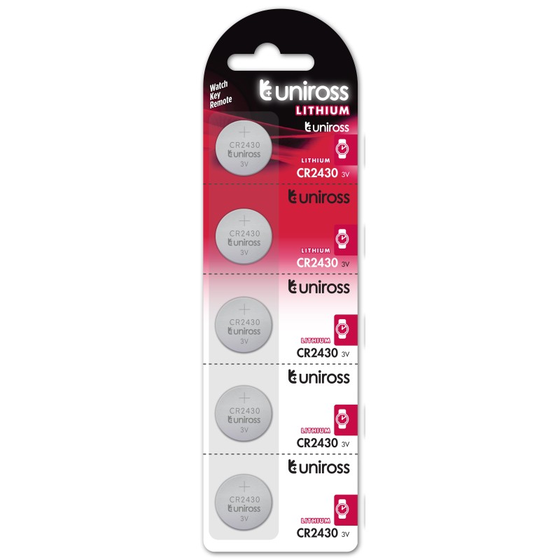 Uniross Button Cell Lithium Battery - CR2430 - (5pack) — Buy in Cyprus with Fast Delivery