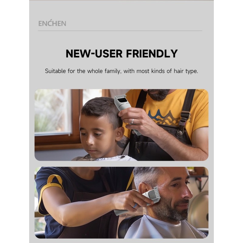 Enchen Hair Clipper - BOOST 2 - USB-C 1200mAh Black — Buy in Cyprus with Fast Delivery