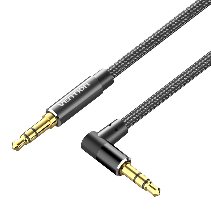 Vention Audio Cable - BAZBG - 3.5mm M-M Cable Braided Right Angle Metal 1.5m — Buy in Cyprus with Fast Delivery