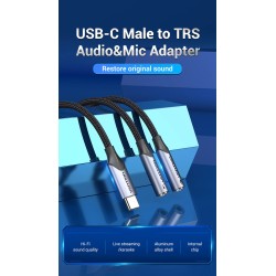 Vention USB-C to 2x3.5mm TRS Cable Adaptor - BGPHY - 0.3m — Buy in Cyprus with Fast Delivery