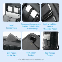 Vention IT Backpack - KRSB0 - 17.3'' Water-Repellent Black — Buy in Cyprus with Fast Delivery