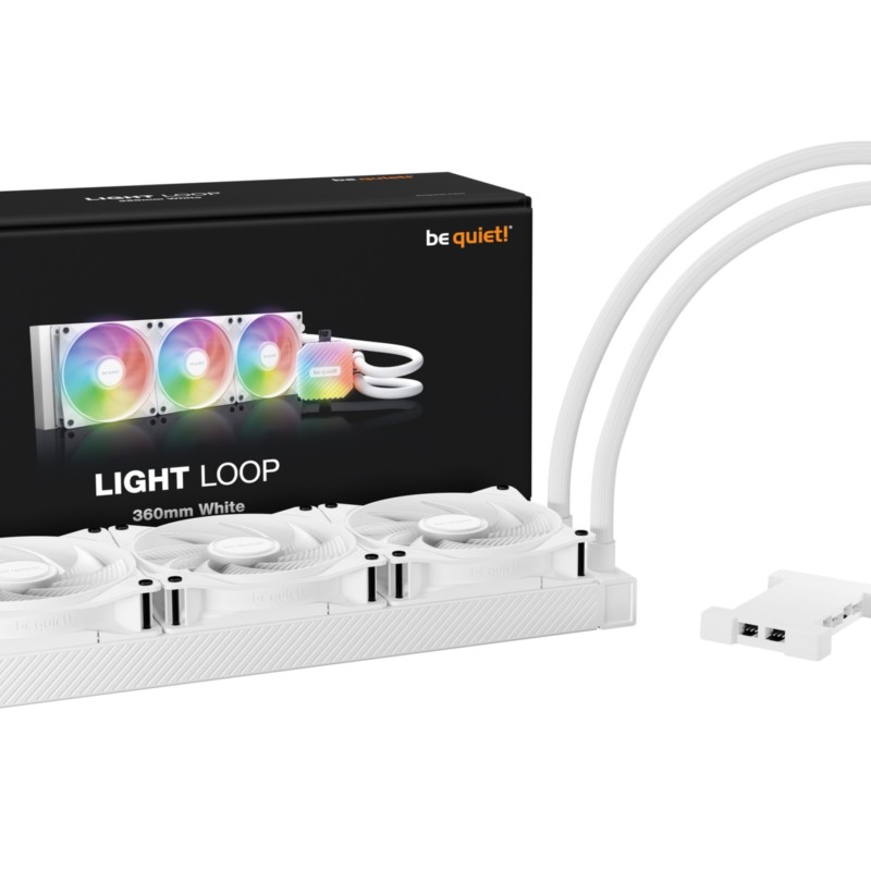 be quiet! Light Loop 360mm White - BW023 - 360mm AIO CPU Liquid Cooler, White, 3x120mm ARGB PWM Fans