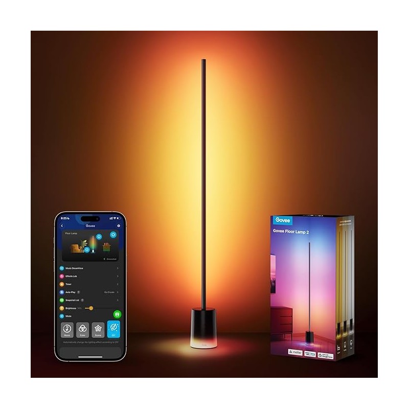 Govee Lamp Floor Smart RGBICWW Supports Matter - H607C - Floor Lamp 2 Black — Buy in Cyprus with Fast Delivery