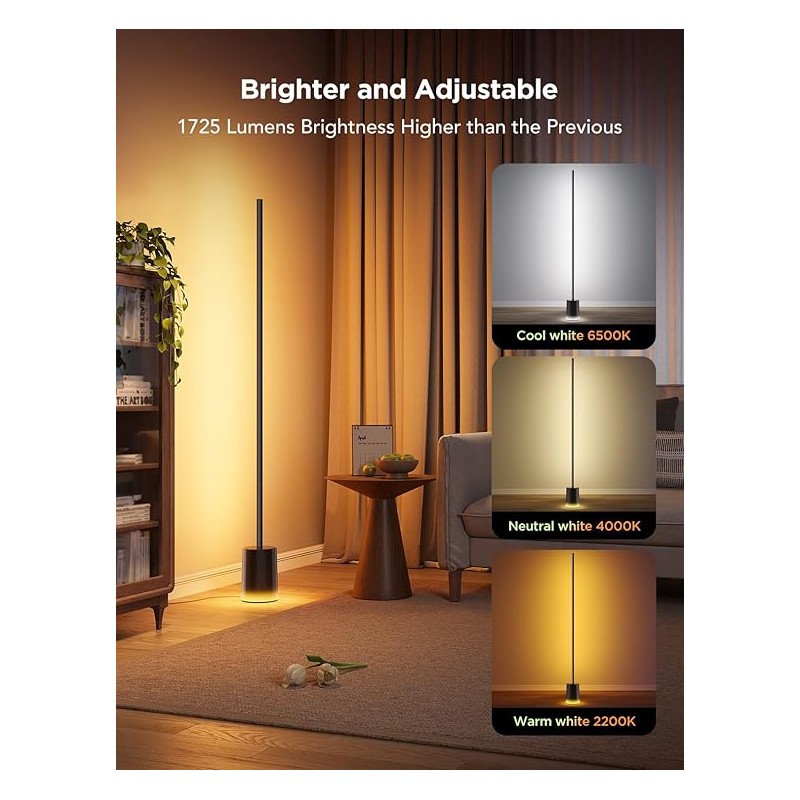 Govee Lamp Floor Smart RGBICWW Supports Matter - H607C - Floor Lamp 2 Black — Buy in Cyprus with Fast Delivery