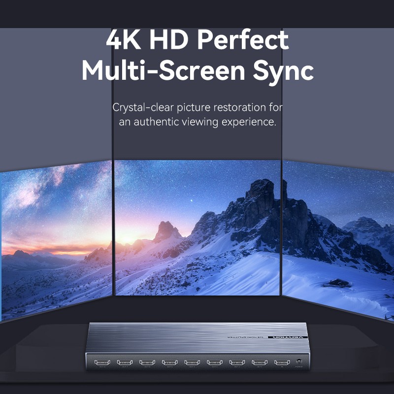 Vention HDMI Splitter - AKQB0-UK - 8-Port 4K 1.4 with UK PSU — Buy in Cyprus with Fast Delivery