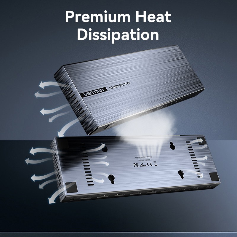 Vention HDMI Splitter - AKQB0-UK - 8-Port 4K 1.4 with UK PSU — Buy in Cyprus with Fast Delivery