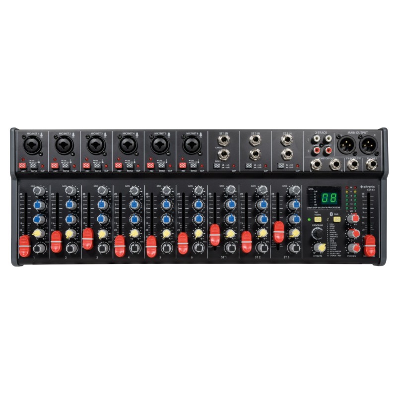 Citronic 9ch Mixer with DSP BT 4U Rack Mountable 170.809UK - CSR-63 - 9ch Mixer with DSP BT 4U Rack Mountable 170.809UK
