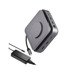j5create Dock USB-C Dual Display 4K MST MacBookM3 HDMI RJ45 SD USB PD + Wireless Charger + 140W PSU UK JCD3199P