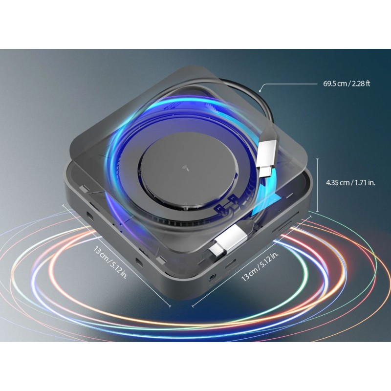 j5create Dock USB-C Dual Display 4K MST MacBookM3 HDMI RJ45 SD USB PD + Wireless Charger + 140W PSU UK JCD3199P