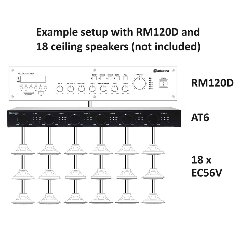 Adastra AS 100V Multi Zoner A6 Volume+Switch 6x30W - 952.476UK - A6 Volume+Switch 6x30W — Buy in Cyprus with Fast Delivery