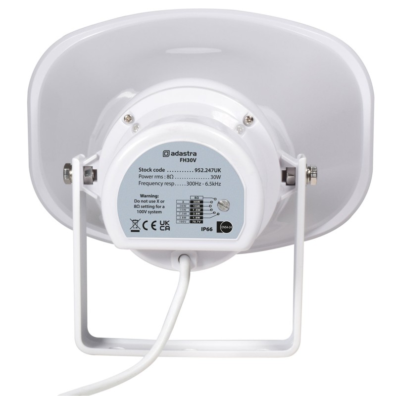Adastra Horn Speaker - FH30V - Fire Rated EN54-24, 100V, 30W — Buy in Cyprus with Fast Delivery