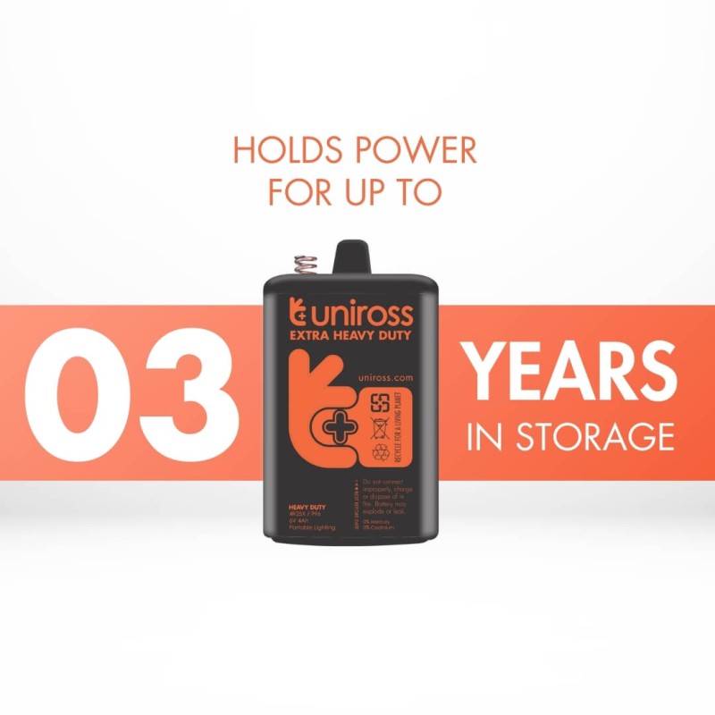 Uniross Zinc Carbon Battery - 4R25 - 6V, 1pc — Buy in Cyprus with Fast Delivery