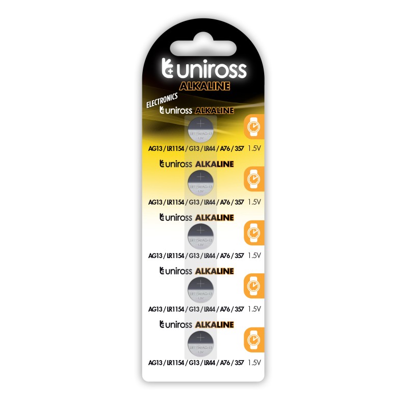 Uniross LR754 AG5 Alkaline Coin Battery - LR48 - (5pack) — Buy in Cyprus with Fast Delivery