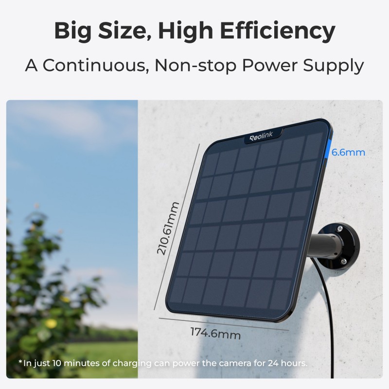 Reolink BPS Solar Panel 2 for Reolink Battery Cameras - Black 6W (Type C) — Buy in Cyprus with Fast Delivery
