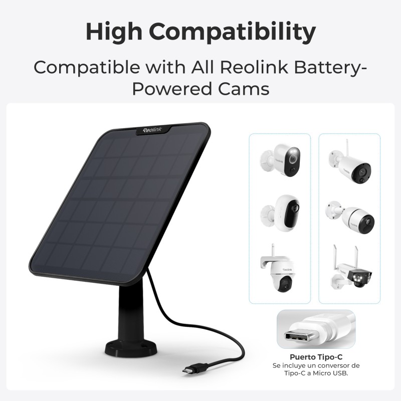 Reolink BPS Solar Panel 2 for Reolink Battery Cameras - Black 6W (Type C) — Buy in Cyprus with Fast Delivery