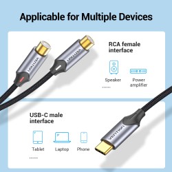 Vention Audio Converter - BGVHD - USB-C to 2RCA Female Cable 0.5m — Buy in Cyprus with Fast Delivery