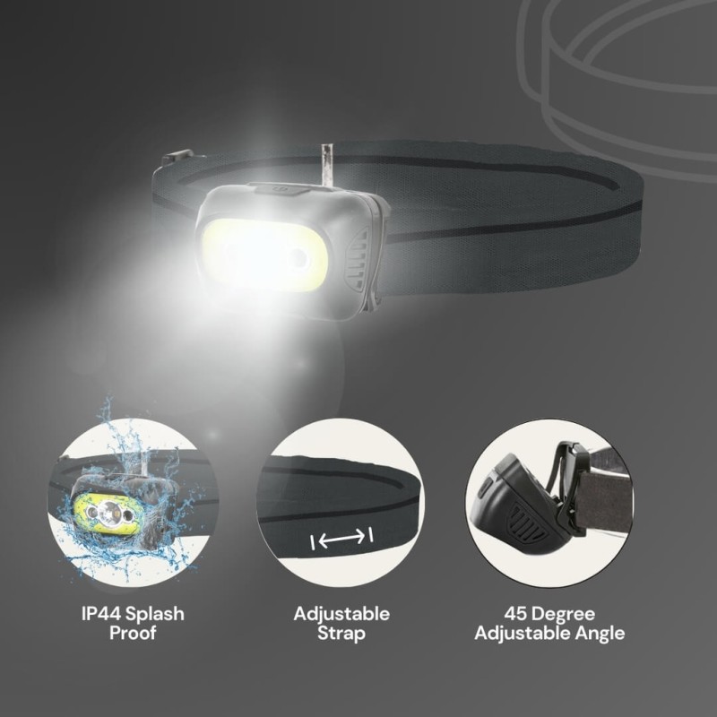 Uniross ProLite Headlamp - 350 Lumens - 3M Sensor - USB Charging — Buy in Cyprus with Fast Delivery