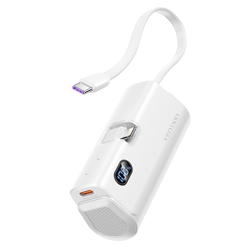 Vention Powerbank - FHRW0 - 4800mAh, 22.5W, Foldable, Lightning, White — Buy in Cyprus with Fast Delivery