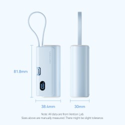 Vention Powerbank - FHRW0 - 4800mAh, 22.5W, Foldable, Lightning, White — Buy in Cyprus with Fast Delivery