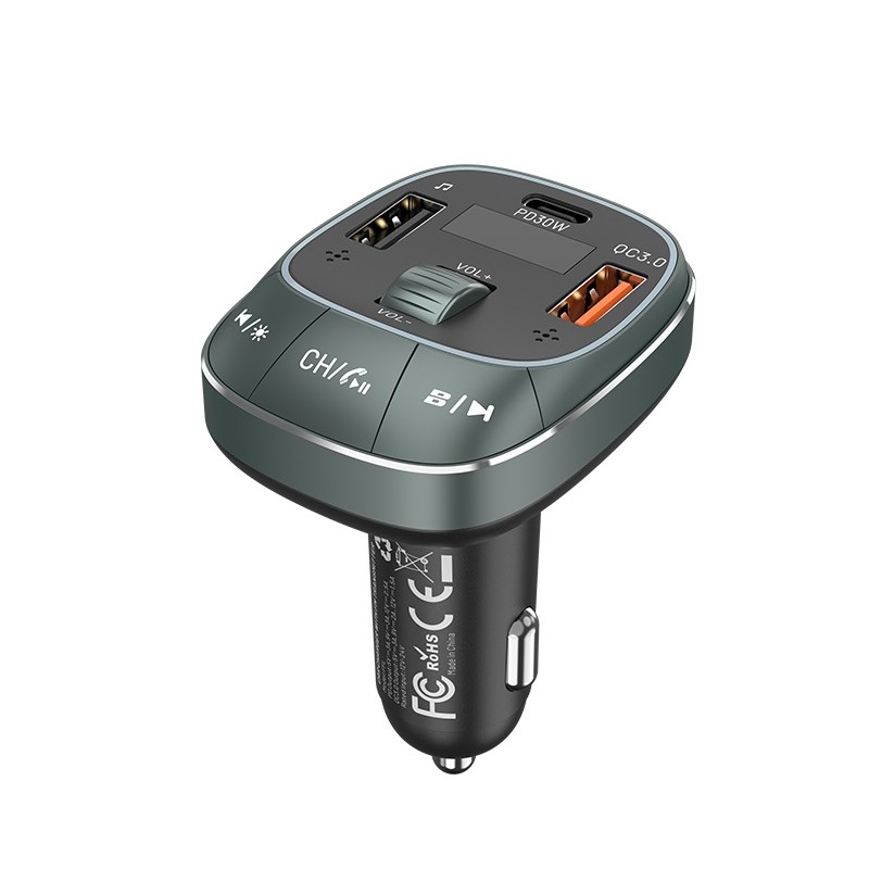 Vention Car FM Transmitter, USB Music Player & Charger - FFLB0 - 3xUSB 30W 18W 5W — Buy in Cyprus with Fast Delivery