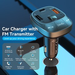 Vention Car FM Transmitter, USB Music Player & Charger - FFLB0 - 3xUSB 30W 18W 5W — Buy in Cyprus with Fast Delivery