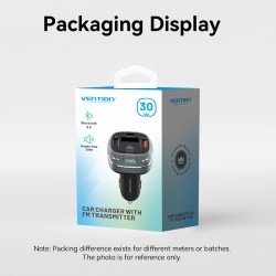 Vention Car FM Transmitter, USB Music Player & Charger - FFLB0 - 3xUSB 30W 18W 5W — Buy in Cyprus with Fast Delivery