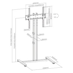 Brateck TV Floorstand - FS47-44T-01 - 40x40, 96cm, 35kg — Buy in Cyprus with Fast Delivery