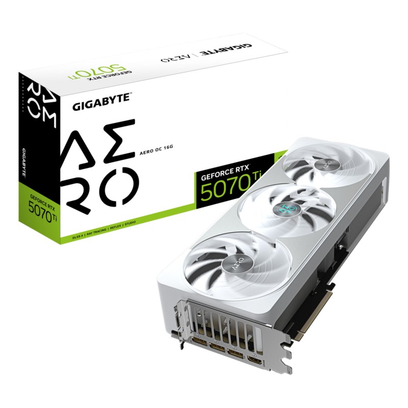 GIGABYTE AERO OC GeForce RTX 5070 Ti - White, 16GB GDDR7, 2588 MHz OC, PCIe 5.0 — Buy in Cyprus with Fast Delivery