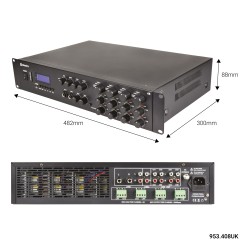 Adastra A8 4 x Independent Stereo Zones Amplfier - 953.408UK - 8x200W USB BT FM — Buy in Cyprus with Fast Delivery