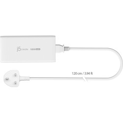 j5create 185W Laptop GaN Charger PD3.1 2xUSB-C 1xUSB-A (UK Plug) JUP37185W — Buy in Cyprus with Fast Delivery