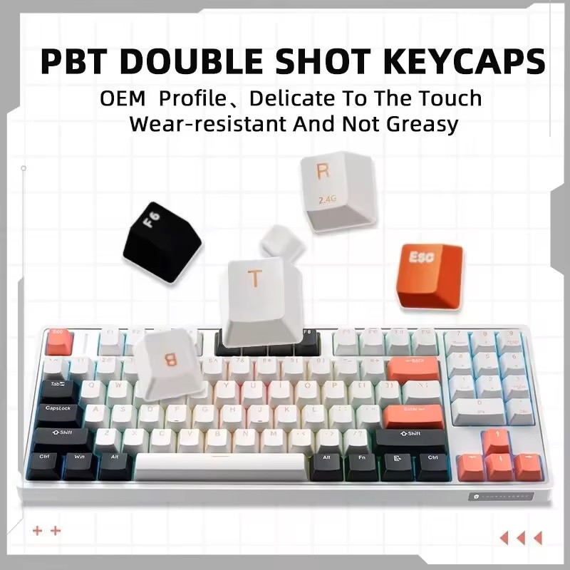 Thunderobot White Mechanical Gaming Keyboard 89 Red Switch Keys - KG3089 - White Mechanical Gaming Keyboard 89 Red Switch Keys