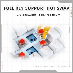 Thunderobot White Mechanical Gaming Keyboard 89 Red Switch Keys - KG3089 - White Mechanical Gaming Keyboard 89 Red Switch Keys