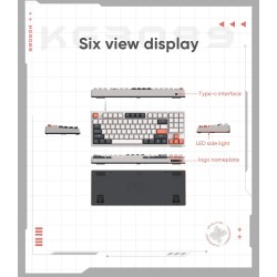 Thunderobot White Mechanical Gaming Keyboard 89 Red Switch Keys - KG3089 - White Mechanical Gaming Keyboard 89 Red Switch Keys