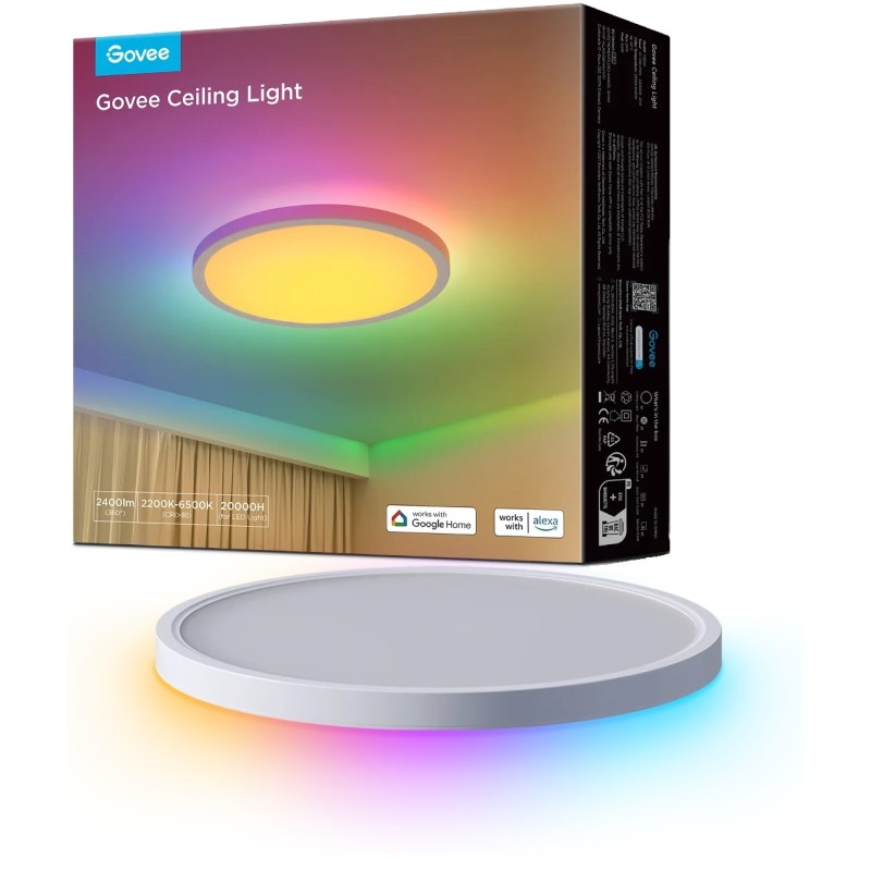 Govee Lamp Ceiling Smart LED 12inch Round Light RGBWW + RGBIC H80A1C01 — Buy in Cyprus with Fast Delivery